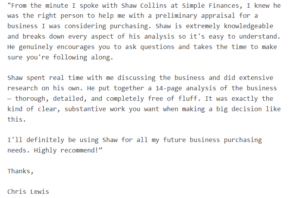 Chris Lewis Testimonial on Simple Finances.org